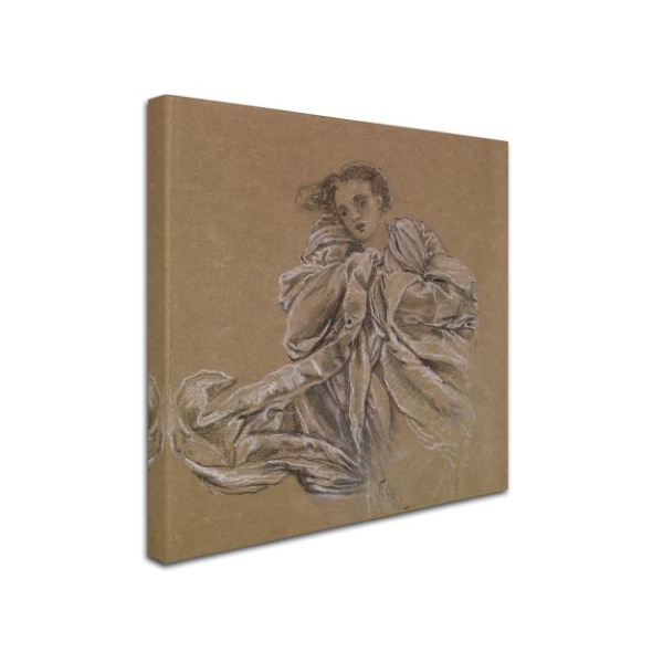 Edward Burne-Jones 'Winterstudy Of Flying Drapery' Canvas Art,14x14